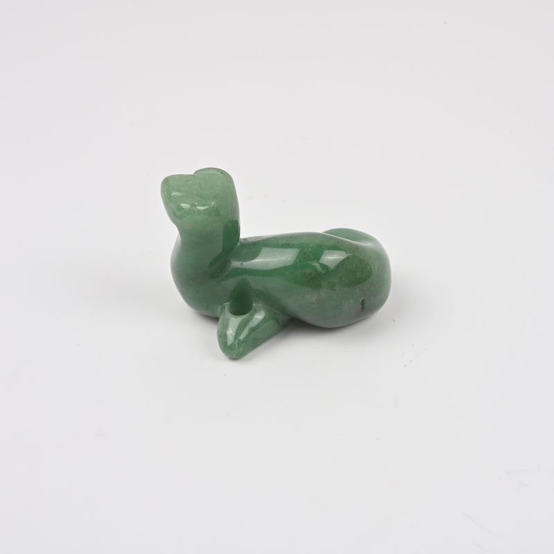 Carved Snake Crystal Figurine, 2 inch Natural Green Aventurine Snake Gemstone