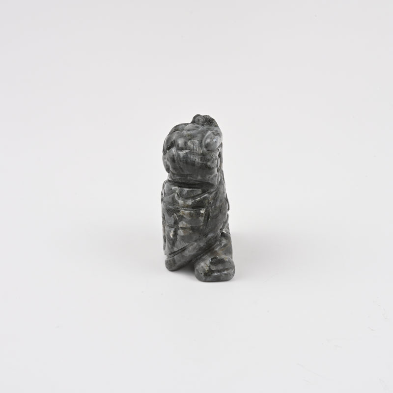 Handcraft Carved Natural Larvikite Labradorite Owl Crystal Figurine, 1.5 inch, 2 inch Owl Gemstone