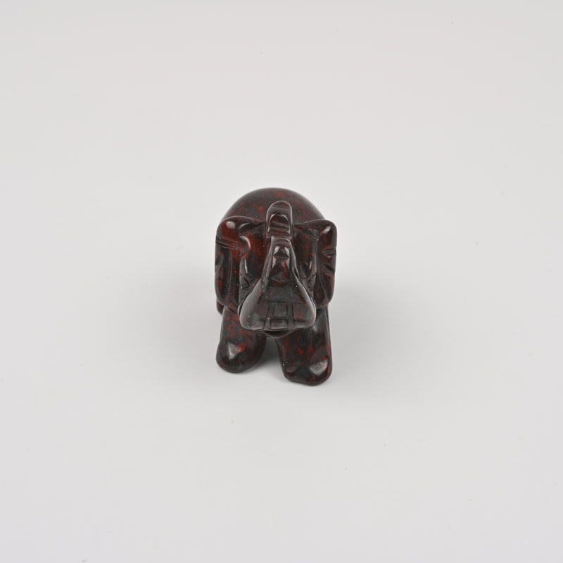 Carved Elephant Crystal Figurine, 1.5 inch, 2 inch Natural Breciated Jasper Elephant Gemstone