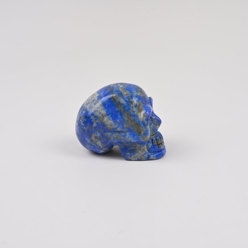 Carved Skull Crystal Figurine, 1.5 inch Natural Lapis Lazuli Skull Gemstone