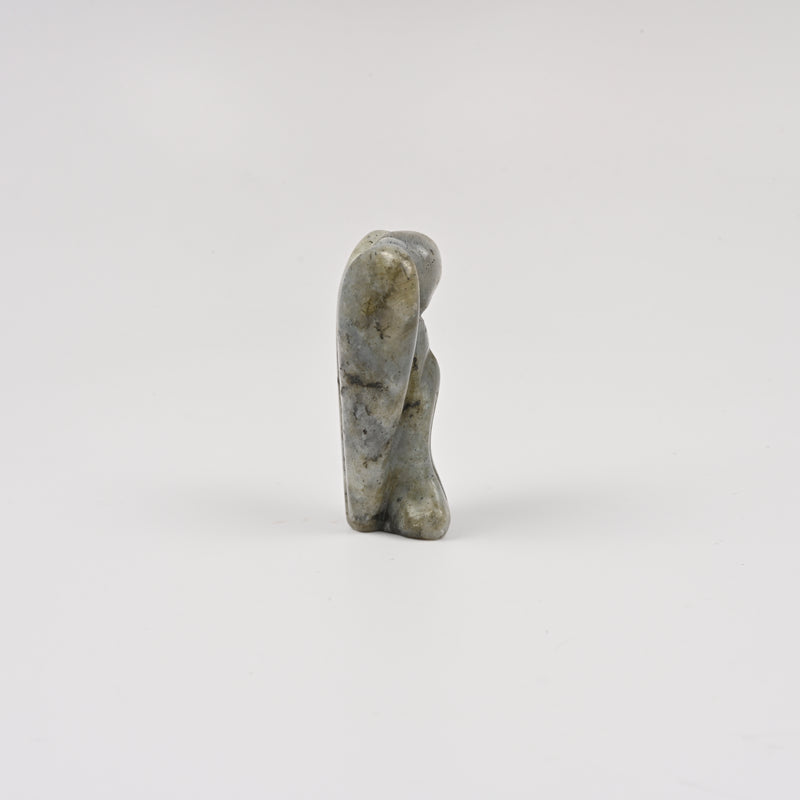 Handcraft Carved White Labradorite Angel Crystal Figurine, 2 inch, 3 inch Angel Gemstone