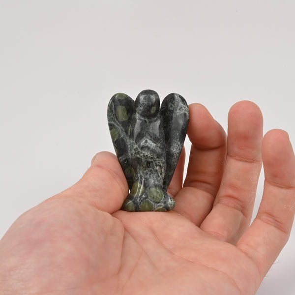 Handcraft Carved Kambaba Jasper Angel Crystal Figurine, 1.5 inch, 2 inch Angel Gemstone
