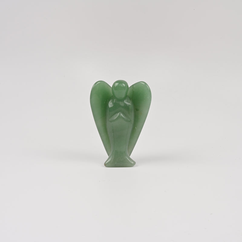 Handcraft Carved Green Aventurine Angel Crystal Figurine, 3 inch Natural Angel Gemstone