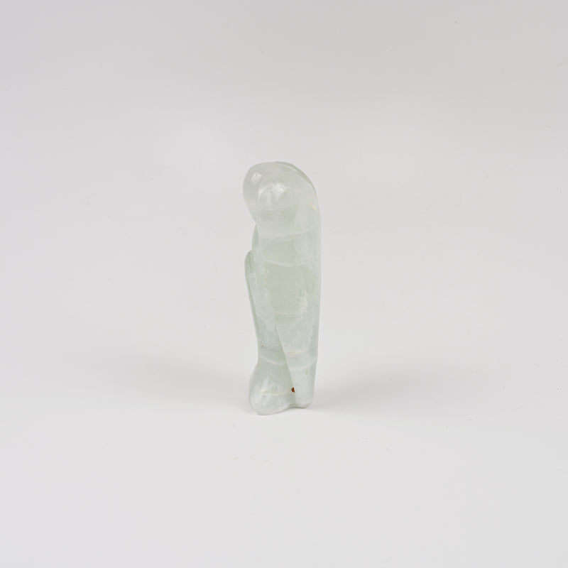 Handcraft Carved Fluorite Angel Crystal Figurine, 3 inch Angel Gemstone