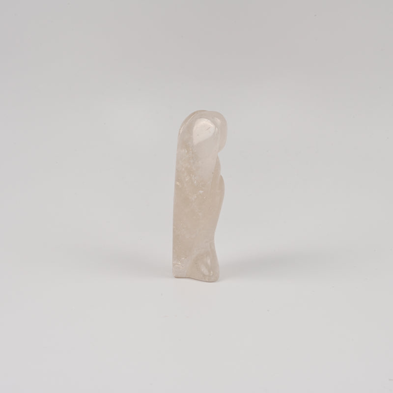 Handcraft Carved Clear Quartz Angel Crystal Figurine, 3 inch Angel Gemstone