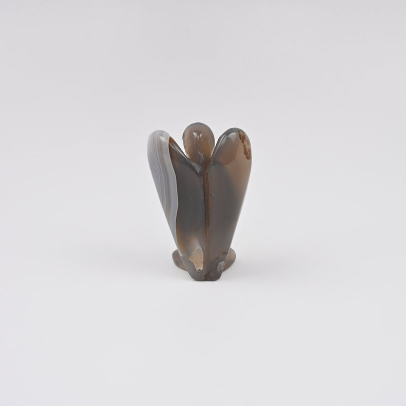 Handcraft Carved Gray Agate Angel Crystal Figurine, 1.5 inch, 2 inch Angel Gemstone