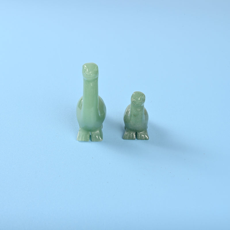 Carved Dinosaur Crystal Figurine, 2 inch, 2.5 inch Natural Green Aventurine Dinosaur Gemstone