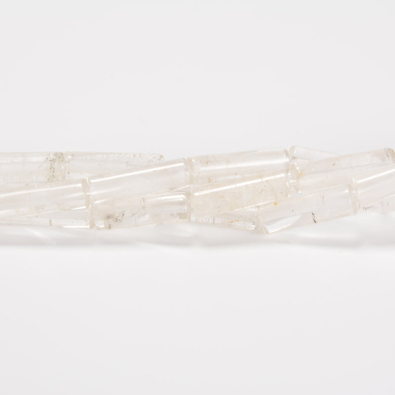 Clear Quartz Smooth Cylinder Tube Loose Beads 4x13mm - 15" Strand