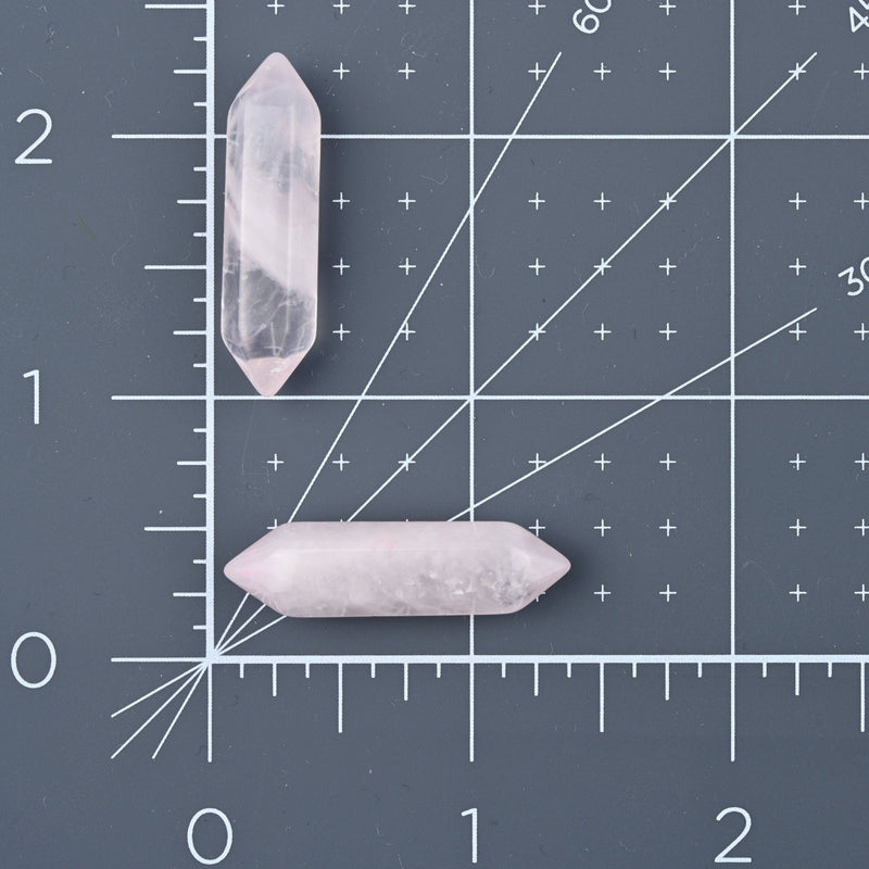 5 pieces of Random Rose Quartz Points Crytal, No Hole, Undrilled Natural Rose Quartz Double Pointed Gemstone, For Wrapped Pendants Making.