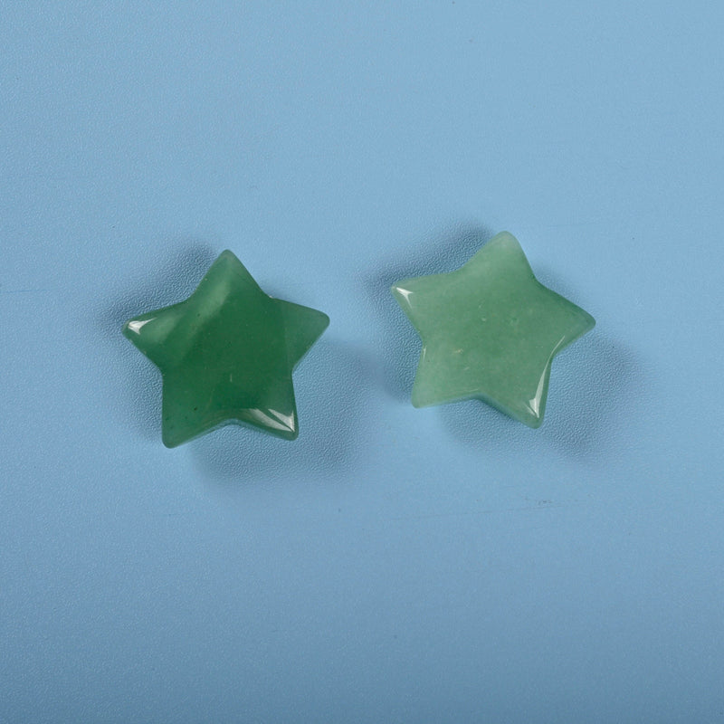 Carved Star Gemstone Crystal, Green Aventurine Star Crystal Carving, 30mm Star Figurine, Pocket Stone.