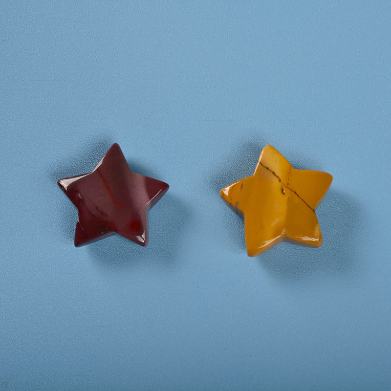 Carved Star Gemstone Crystal, Mookaite Star Crystal Carving, 30mm Star Figurine, Pocket Stone.