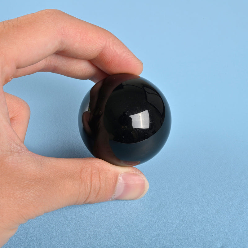Sphere Ball Crystal, Black Obsidian Crystal Ball, 30mm, 40mm, 50mm Polished Sphere Gemstone, Black Obsidian Sphere Crystal Ball Round.