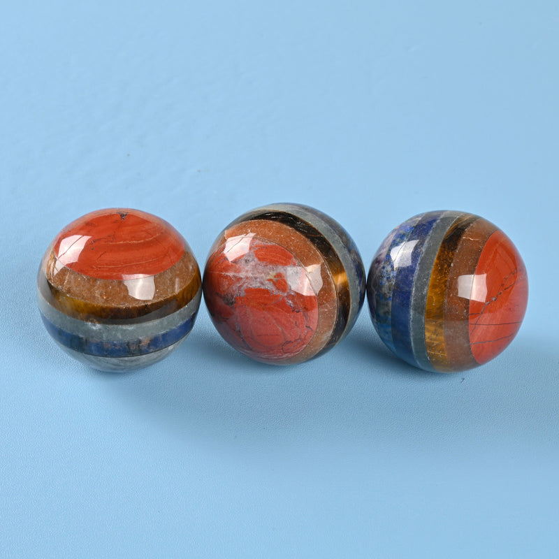 Chakra Sphere Ball Crystal, Sphere Gemstone, 40mm Polished Sphere Ball, Chakra Stones Reiki 7 Gemstones Round Crystal Ball.