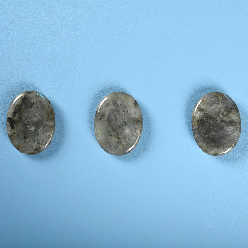Worry Stone Crystal, White Labradorite Worry Stone Gemstone, Carved Crystal Palm Stone.