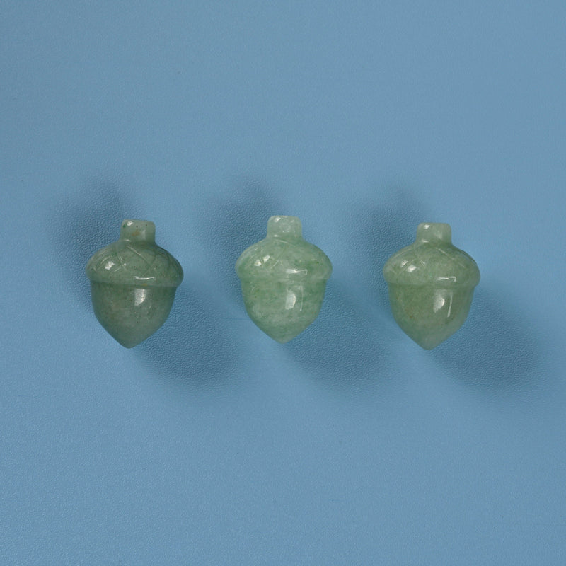 Carved Acorn Crystal Figurine, 1 inch Natural Green Aventurine Acorn Gemstone, Cute Crystal Decor, Green Aventurine Chestnut.