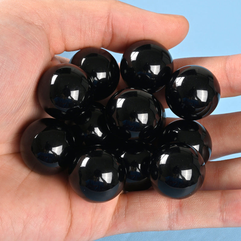 Sphere Ball Crystal, Black Obsidian Crystal Ball, 20mm, 25mm, Small Polished Sphere Gemstone, Black Obsidian Sphere Crystal Ball Round.