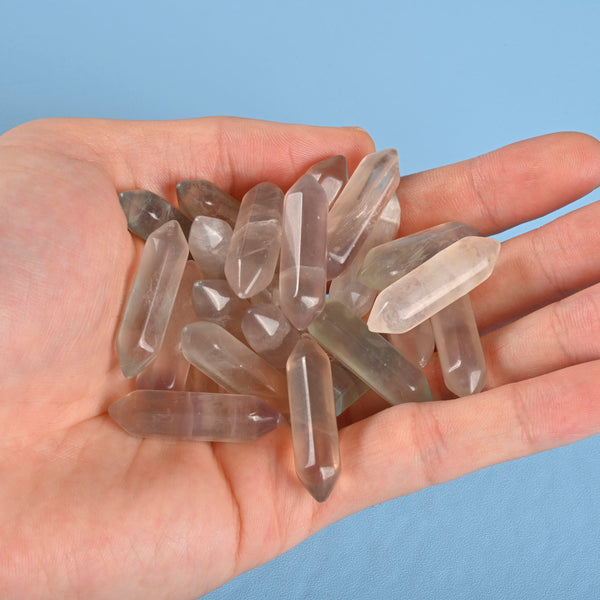 5 pieces of Random Fluorite Crystal Points, No Hole, Undrilled Natural Fluorite Double Pointed Gemstone, Bulk Crystal for Pendant Making.