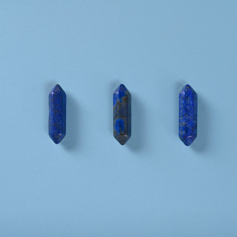 5 pieces of Lapis Lazuli Crystal Points, No Hole, Undrilled Natural Lapis Lazuli Double Pointed Gemstone, Bulk Crystal for Pendant Making.