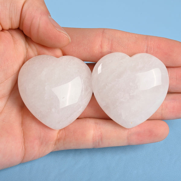 Carved Heart Crystal Figurine, 1.5 inch (40mm) Heart, Clear Quartz Heart Gemstone, Crystal Decor, Reiki Stone, Clear Quartz.