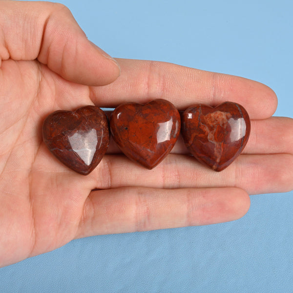 Carved Heart Crystal Figurine, 1 inch (25mm) Heart, Warring States Red Agate Heart Gemstone, Crystal Decor, Reiki Stone.