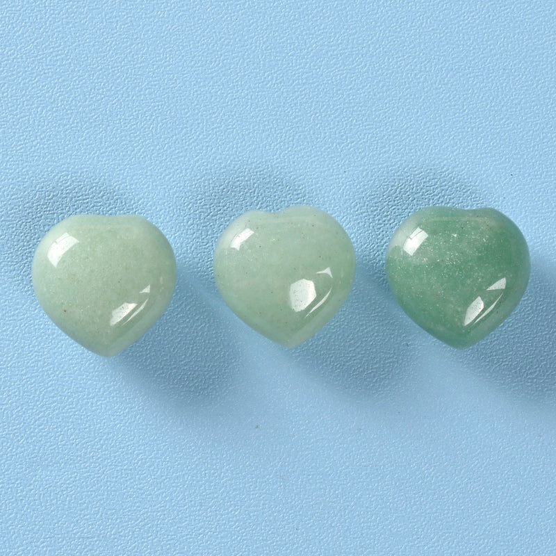 Cute Carved Heart Crystal Figurine, 15mm Heart, Green Aventurine Heart Gemstone, Tiny Crystal Decor, Reiki Stone, Green Aventurine.
