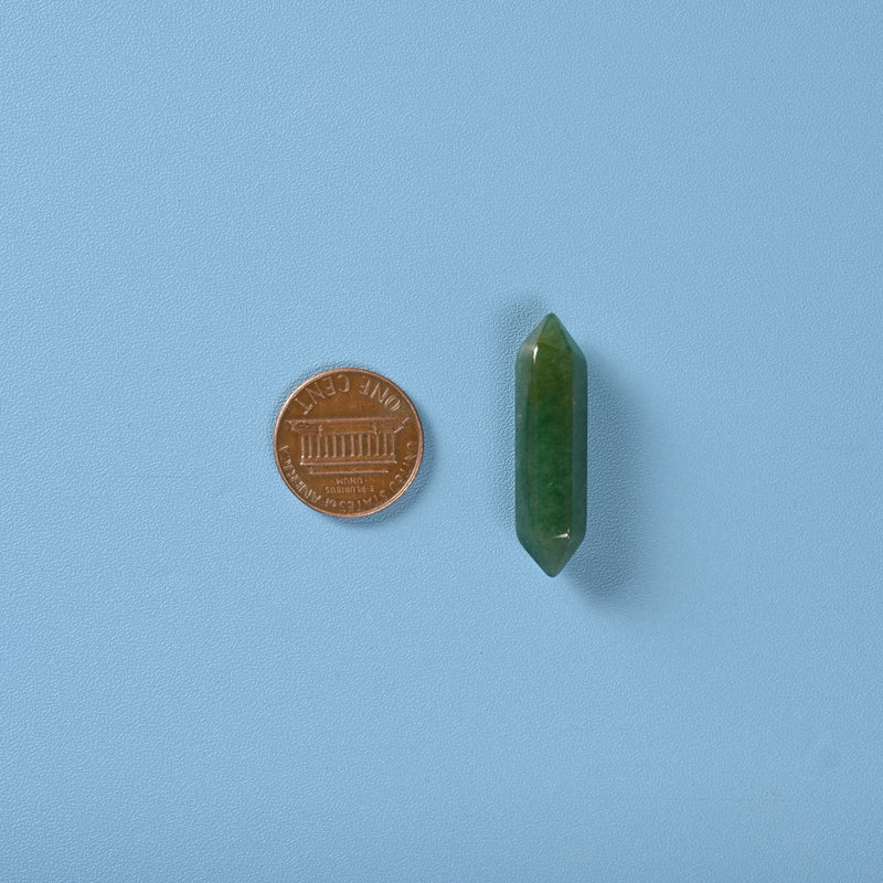 5 pieces of Green Aventurine Crystal Points, No Hole, Undrilled Green Aventurine Double Pointed Gemstone, Bulk Crystal for Pendant Making.