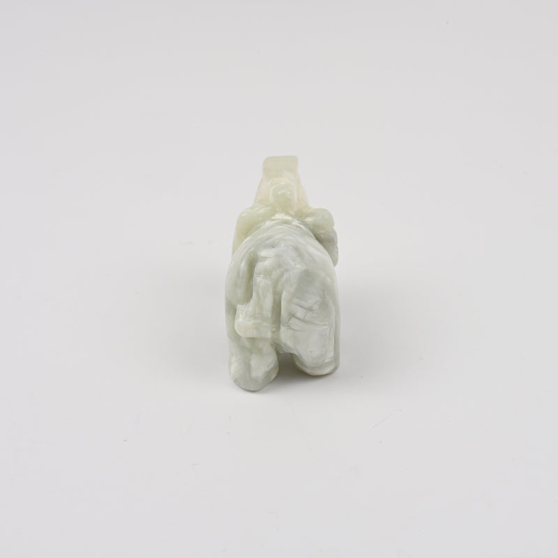 Carved Elephant Crystal Figurine, 1.5 inch, 2 inch Natural New Jade Elephant Gemstone