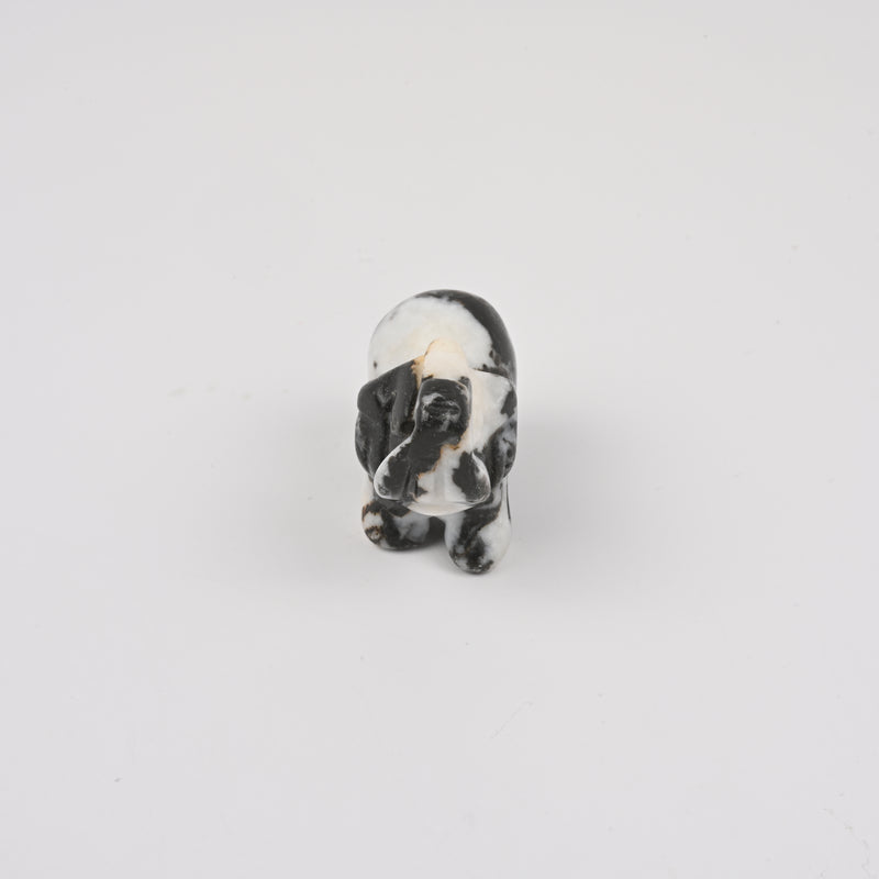 Carved Elephant Crystal Figurine, 1.5 inch Natural Zebra Jasper Elephant Gemstone