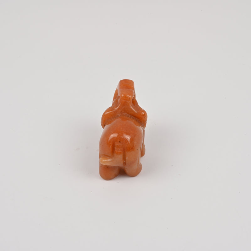 Carved Elephant Crystal Figurine, 1.5 inch, 2 inch Natural Red Aventurine Elephant Gemstone