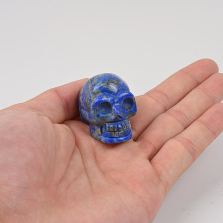 Carved Skull Crystal Figurine, 1.5 inch Natural Lapis Lazuli Skull Gemstone