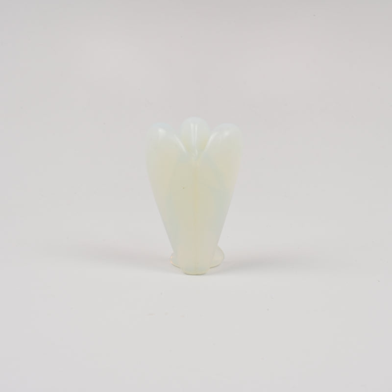 Handcraft Carved Opalite Angel Crystal Figurine, 2 inch Angel Gemstone