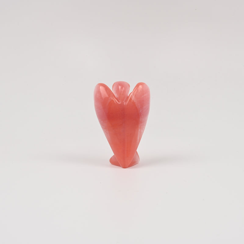 Handcraft Carved Cherry Quartz Angel Crystal Figurine, 1.5 inch, 2 inch Angel Gemstone