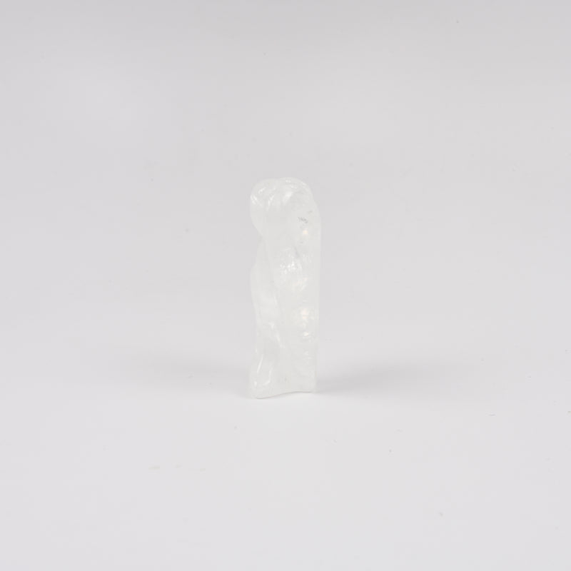 Handcraft Carved Clear Quartz Angel Crystal Figurine, 1.5 inch, 2 inch Angel Gemstone