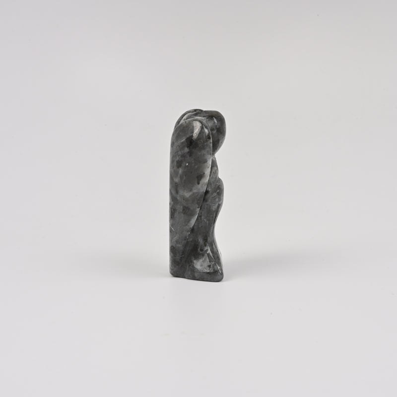 Handcraft Carved Larvikite Labradorite Angel Crystal Figurine, 2 inch Angel Gemstone