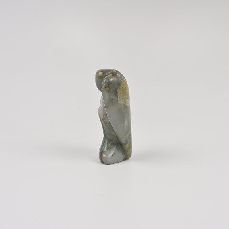 Handcraft Carved African Bloodstone Angel Crystal Figurine, 1.5 inch, 2 inch Angel Gemstone