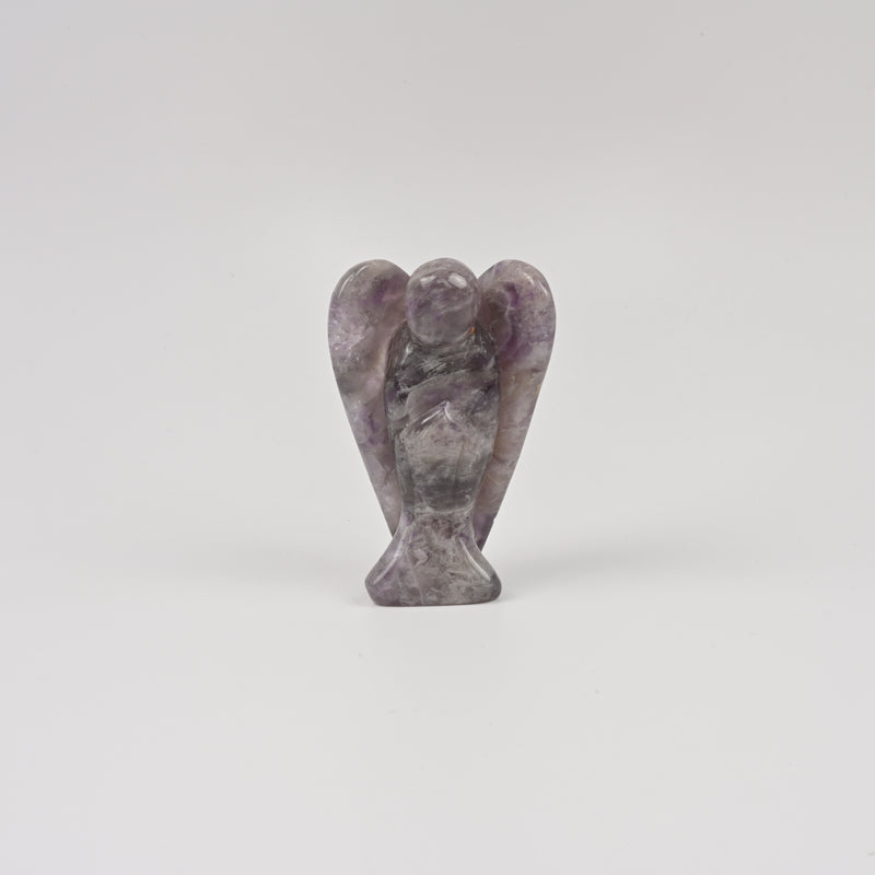 Handcraft Carved Amethyst Angel Crystal Figurine, 3 inch Angel Gemstone