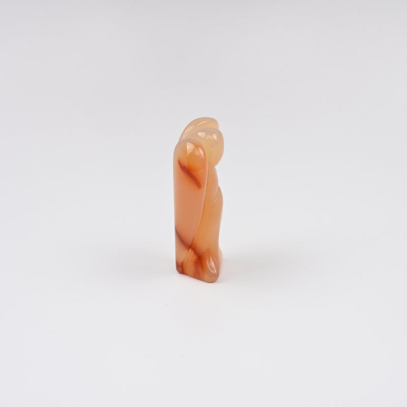 Handcraft Carved Carnelian Angel Crystal Figurine, 2 inch Gemstone