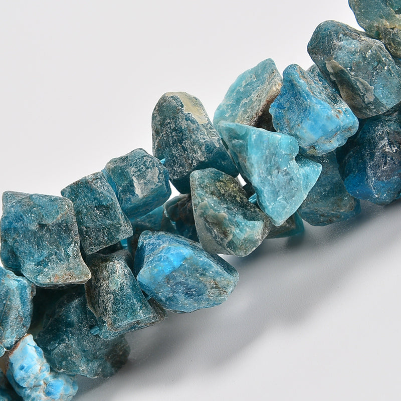 Apatite Rough Nugget Chunks Loose Beads 10-15mm - 15" Strand