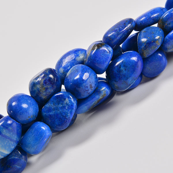Natural Lapis Smooth Pebble Nugget Loose Beads 4-6mm, 6-8mm, 8-12mm - 15" Strand