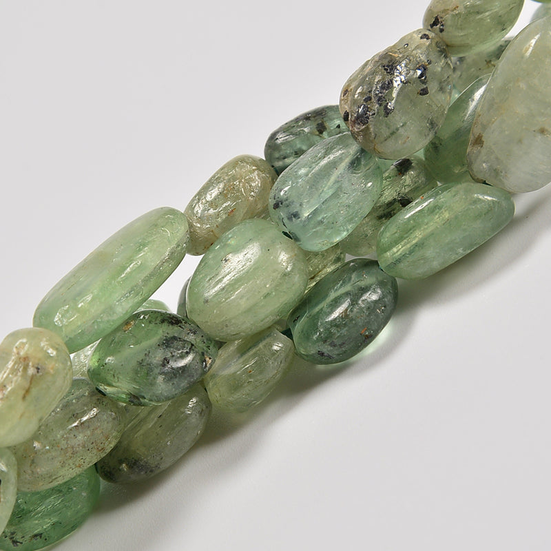 Green Kyanite Smooth Pebble Nugget Loose Beads 6-8mm, 8-12mm - 15" Strand