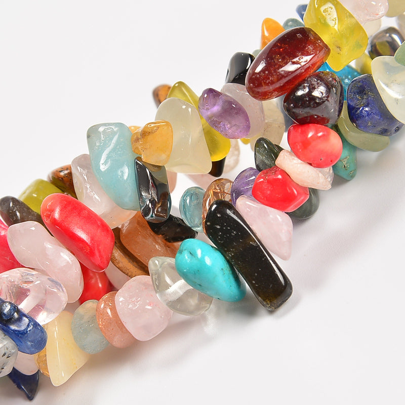 Chakra Smooth Loose Chips Beads 7-8mm - 34" Strand