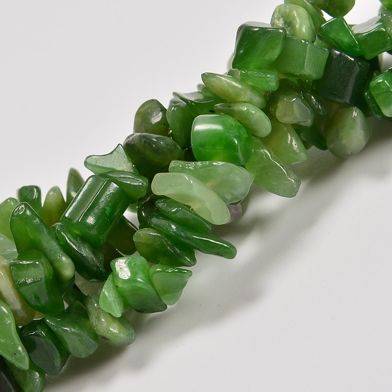 Canadian Jade / Canada Jade Smooth Loose Chips Beads 7-8mm - 34" Strand