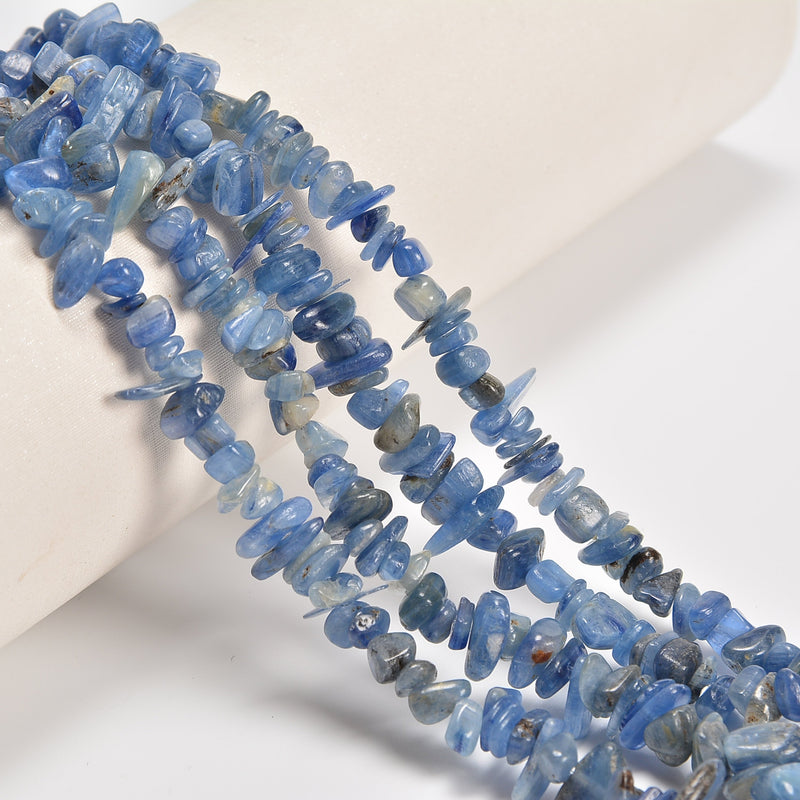 Blue Kyanite Smooth Loose Chips Beads 7-8mm - 34" Strand