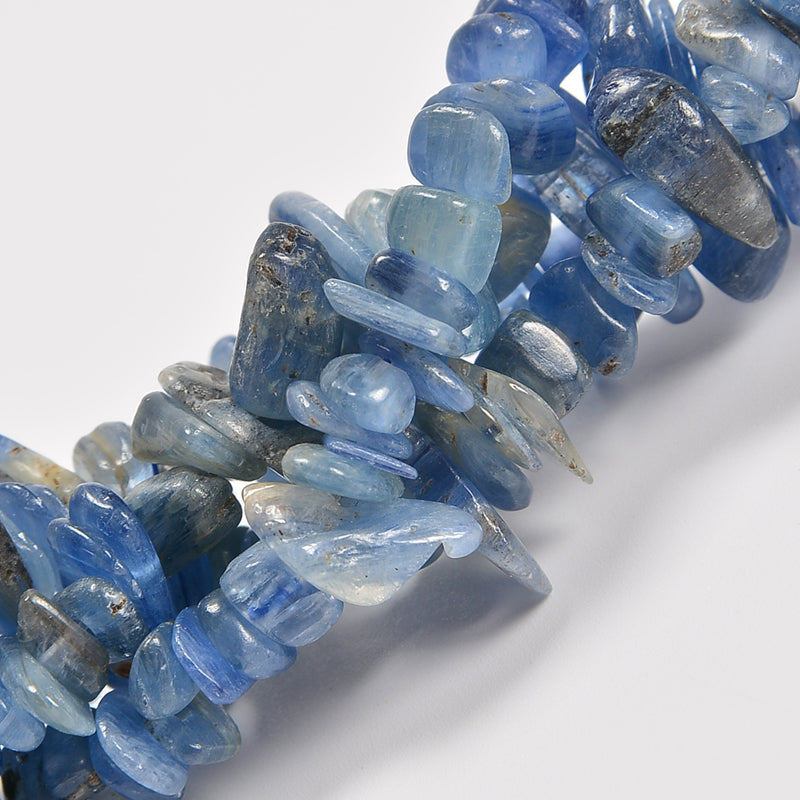Blue Kyanite Smooth Loose Chips Beads 7-8mm - 34" Strand