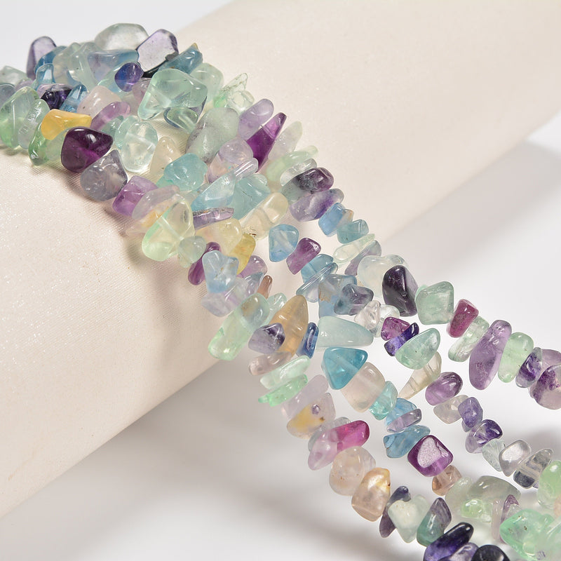 Fluorite Smooth Loose Chips Beads 7-8mm - 34" Strand
