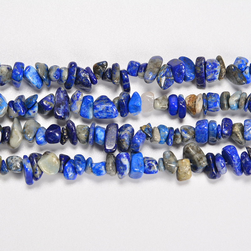 Lapis Smooth Loose Chips Beads 7-8mm - 34" Strand