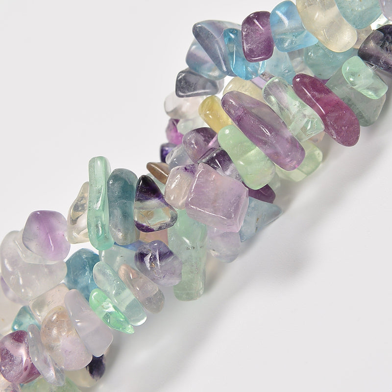 Fluorite Smooth Loose Chips Beads 7-8mm - 34" Strand