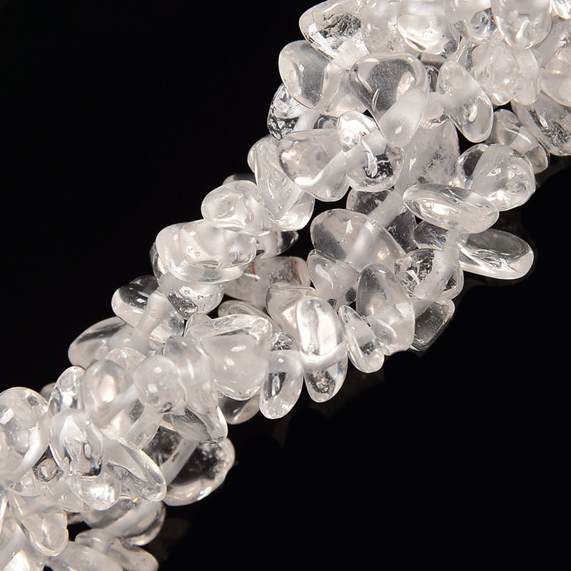 Clear Quartz Smooth Loose Chips Beads 7-8mm - 34" Strand