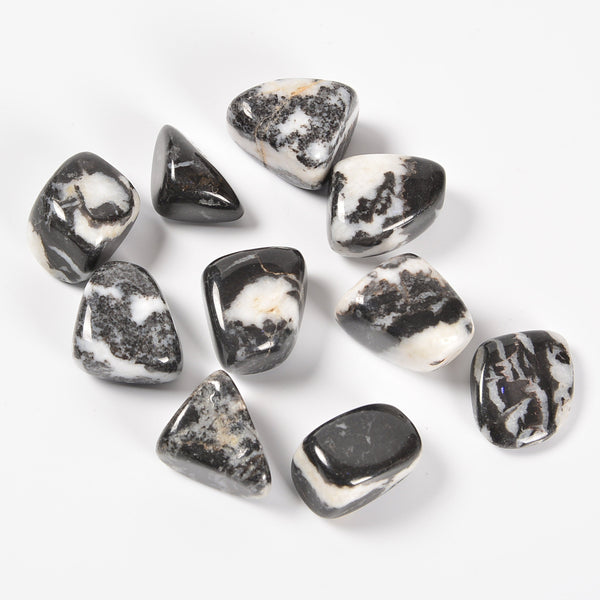 Black and White Zebra Jasper Tumbled Stones Gemstone Crystal 20-30mm, Healing Crystals, Medium Size Stones