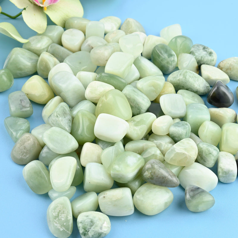 Light Green Jade Tumbled Stones Gemstone Crystal 20-30mm, Healing Crystals, Medium Size Stones